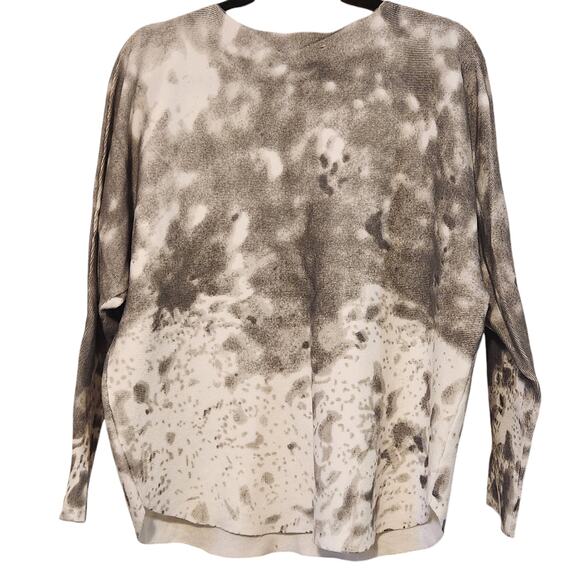 Liquid by Sioni Pullover Marbled Sweater Round Neck, 3/4 sleeves, size Large - Picture 2 of 8